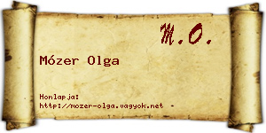 Mózer Olga névjegykártya