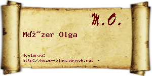 Mózer Olga névjegykártya